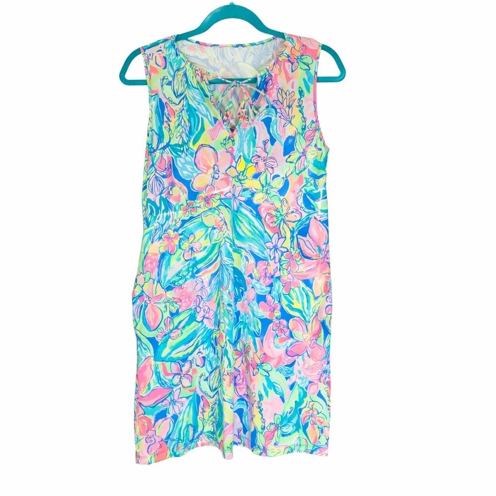 Lilly Pulitzer Tropical Print Sleeveless Shift Dress Size Small
